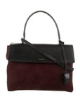 YSL Burgundy/Black Suede and Leather Medium Moujik Tote Bag