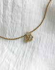 Christian D1OR CD Logo Stone Necklace Gold Vintage y4muz6