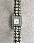 Christian D1OR Cannage Quartz Watch Black×White Vintage jw4b2h
