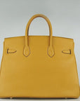 HMS Birkin 35cm Togo Leather Handbags Yellow Golden