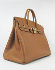 HMS Birkin 35cm Togo Leather Handbags 6099 Light Coffee Golde