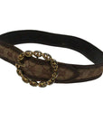 Early brown GCCIssima leather belt w a gold GCCI link buckle