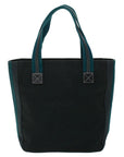 BBERRY Blue Label Tote Bag Canvas Black Blue Auth ac2170