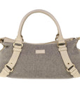 BBERRY Blue Label Shoulder Bag Wool Gray Auth ac2666