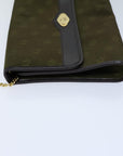 CHRISTIAN D1OR Chain Shoulder Bag Nylon Green Auth ac2954