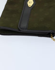 CHRISTIAN D1OR Chain Shoulder Bag Nylon Green Auth ac2954
