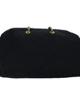 PRD Chain Boston Bag Nylon Black Auth ac3064