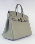 HMS Birkin 30cm Togo Leather Handbags Dark Grey Golden