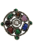 CHRISTIAN D1OR Brooch metal Silver Auth am3560