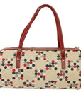 BBERRY Blue Label Hand Bag Nylon Leather Beige Auth am4676