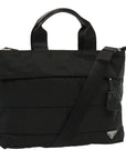 PRD Hand Bag Nylon 2way Black Auth am6029