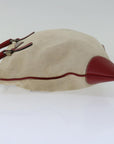 PRD Hand Bag Canvas Beige Red Auth ar11582B