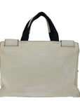 PRD Hand Bag Leather White Auth ar11644B