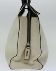 PRD Hand Bag Leather White Auth ar11644B