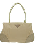 PRD Hand Bag Nylon Beige Auth ar11646B