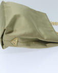 PRD Chain Hand Bag Satin Beige Auth ar11648B