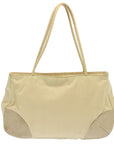 PRD Hand Bag Nylon Beige Auth ar11710