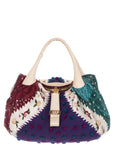 FNDI Ivory & Multicolor Limited Edition Embroidered Spy Hobo