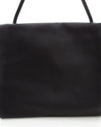BBERRY Black Leather Large Fold Over Handbag