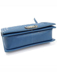 A67086 Blue Caviar Silver Boy Medium Flap Shoulder Bag No 29 CH