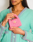 *RARE* CH Pink Nano Mini Kelly Bag in Pink Quilted Jersey with Brushed Antique Gold Hardware