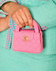 *RARE* CH Pink Nano Mini Kelly Bag in Pink Quilted Jersey with Brushed Antique Gold Hardware