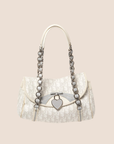 CHRISTIAN D1OR 2007 WHITE & GREY ROMANTIQUE TROTTER HANDBAG