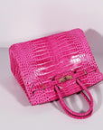 HMS Birkin 35cm Crocodile Leather Handbag Rose Gold