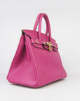 HMS Birkin 30cm Togo Leather Handbags Peach Golden
