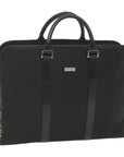 BBERRY Black Label Hand Bag Nylon Black Auth bs10089