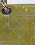 CHRISTIAN D1OR Canage Hand Bag Patent leather 2way Green Auth bs10107