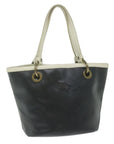 BBERRY Blue Label Hand Bag Coated Canvas Black Auth bs11108