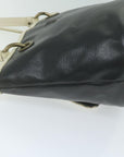BBERRY Blue Label Hand Bag Coated Canvas Black Auth bs11108