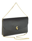 CHRISTIAN D1OR Chain Shoulder Bag Leather Brown Auth bs11131