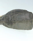 CHRISTIAN D1OR Canage Shoulder Bag Coated Canvas Gray Auth bs11380