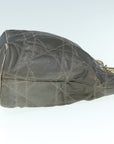CHRISTIAN D1OR Canage Shoulder Bag Coated Canvas Gray Auth bs11380