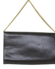 CHRISTIAN D1OR Chain Shoulder Bag Leather Brown Auth bs11469