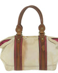 BBERRY Blue Label Tote Bag Canvas Beige Auth bs11502