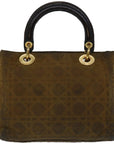 CHRISTIAN D1OR Canage Hand Bag Nylon Brown Auth bs12114