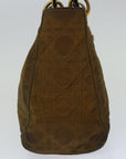 CHRISTIAN D1OR Canage Hand Bag Nylon Brown Auth bs12114