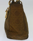 CHRISTIAN D1OR Canage Hand Bag Nylon Brown Auth bs12114