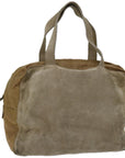 PRD Hand Bag Suede Beige Auth bs12252