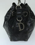 CHRISTIAN D1OR Canage Shoulder Bag patent Black Auth bs12459