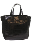 PRD Hand Bag Nylon Leather Black Auth bs12637