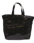 PRD Hand Bag Nylon Leather Black Auth bs12637