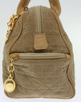 CHRISTIAN D1OR Canage Hand Bag Nylon Beige Auth bs12732