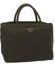 PRD Hand Bag Nylon Khaki Auth bs12828
