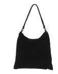 PRD Hand Bag Velor Black Auth bs12921