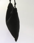 PRD Hand Bag Velor Black Auth bs12921