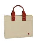 BBERRY Blue Label Hand Bag Canvas Beige Auth bs12954